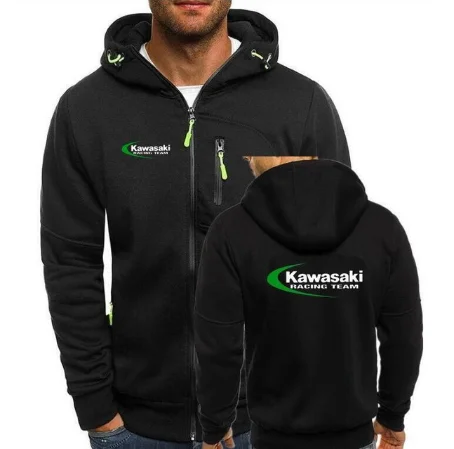 Брендовые зимние Мотокросс гоночная мотоциклетная одежда kawasaki пуловер с рыцарем пальто Kawasaki толстовки повседневные толстовки DD - Цвет: 1