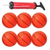 6pcs Basketball With Pump Small Mini Children Inflatable Basketballs Convenient Fun Indoor Sports Parent-child Games 3