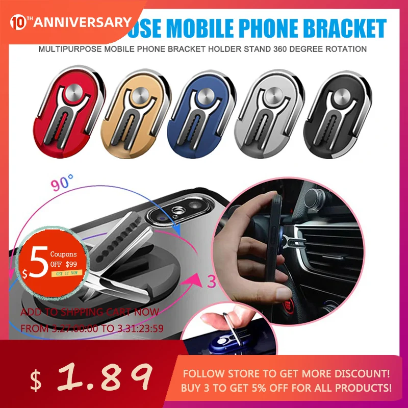 Mini Auto Car Doll Model Phone Holder Mount Stand 360° Rotatable with Magnetic