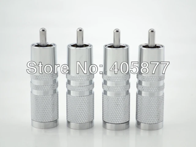 

4pcsx RCA Rhodium Plug 8mm Cable Audio Phono Copper Connector HiFi