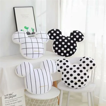 

Lovely New 48cm Nordic Style Mouse Head Plush Pillow Toy Soft Cartoon Rat Stuffed Doll Home Decoration Chair Cushion Girls Gifts