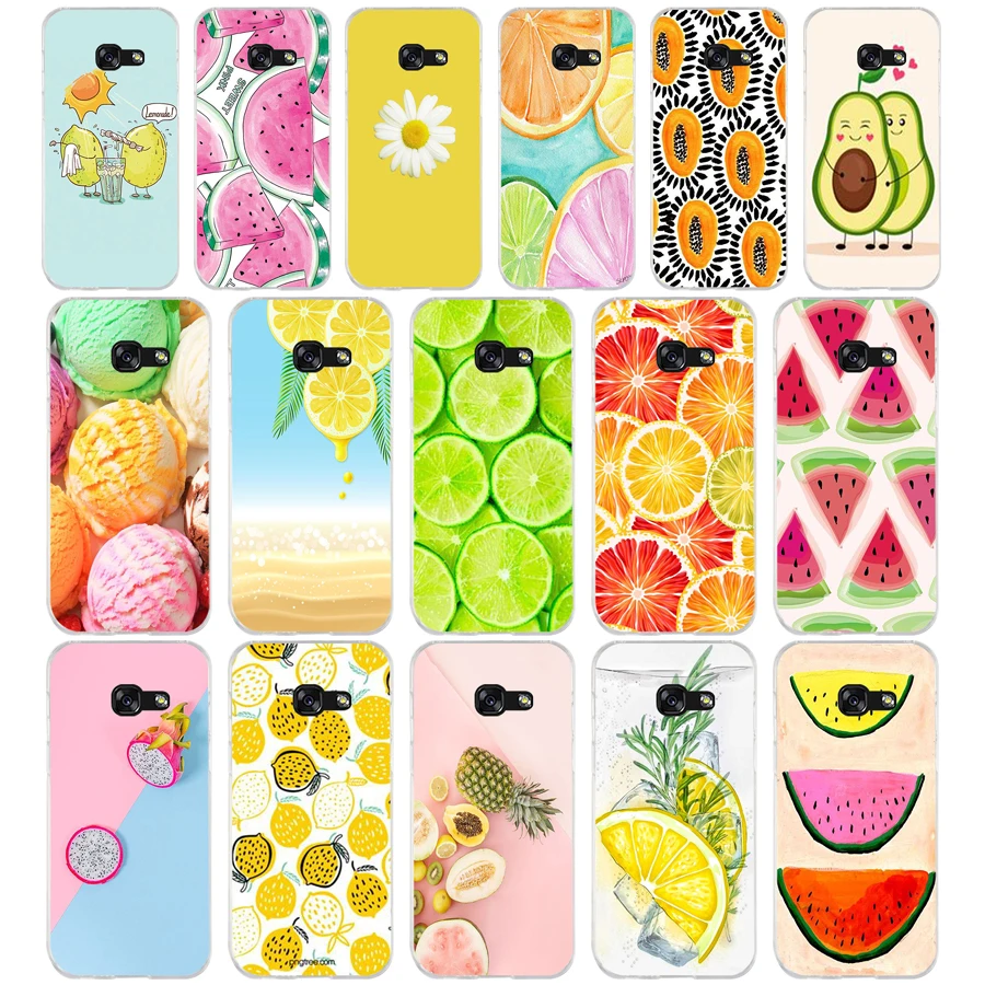 267Sd Summer Fruit Lemon Anguria Custodia Morbida In Silicone Tpu Cover Per Samsung A3 A5 A6 Plus A7 A8 A9 Star Lite S 6 7 8 9
