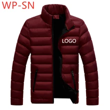 WP-SN, новинка, однотонные, на молнии, повседневные, Ретро стиль, мужские, популярные, зимние топы, стоячий воротник, куртка, Мужская, утолщенная, классика, пальто