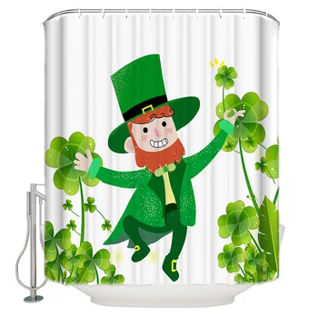 

Dancing Figures Clover Shower Curtain Bathroom Curtain Polyester Fabric Bath Curtain Washable Home Bath Decor