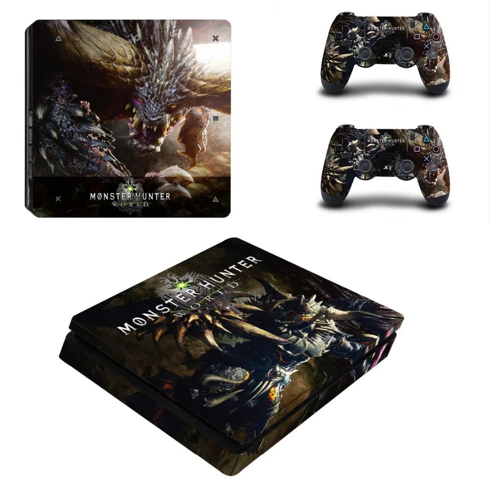 Monster Hunter World полное покрытие PS4 тонкая кожа Наклейка для playstation 4 консоль и контроллер PS4 тонкая кожа стикер винил