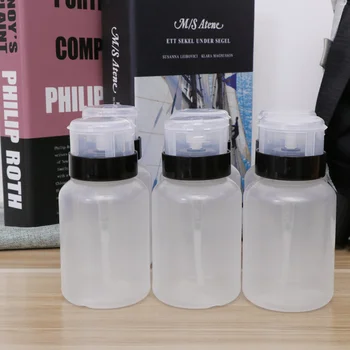 

6pcs Pressing Bottle Lockable Empty Container Dispenser Pressing Bottle for Nail Polish Remover Fluid Alcohol