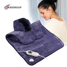 220-240V EU Plug Extra Big Heat Wrap 60*90cm Microplush Electric Heating Pad for Neck Back and shoulder Pain Relief Heat Therapy