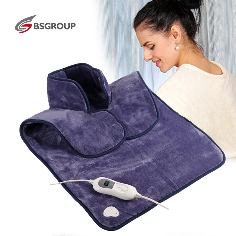  220V EU Plug Extra Large Size 60*90cm Microplush Electric Heating Pad Wrap for Back and shoulder Wi