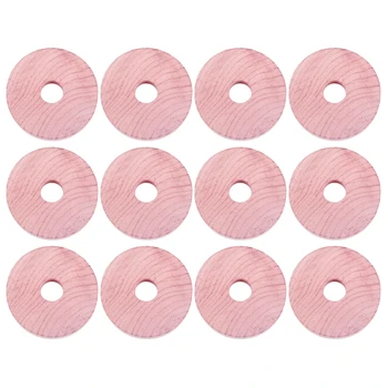 

12pcs Cedar Wood Block Round Ring Wardrobe Natural Pure Insect Repellent Mothproof Camphor Moth