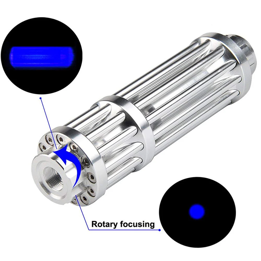 Мощный синий лазерный указатель фонарь 450nm 10000 м Фокусируемый лазерный прицел лазерный указатель фонарик горящая спичка сжигание сигар