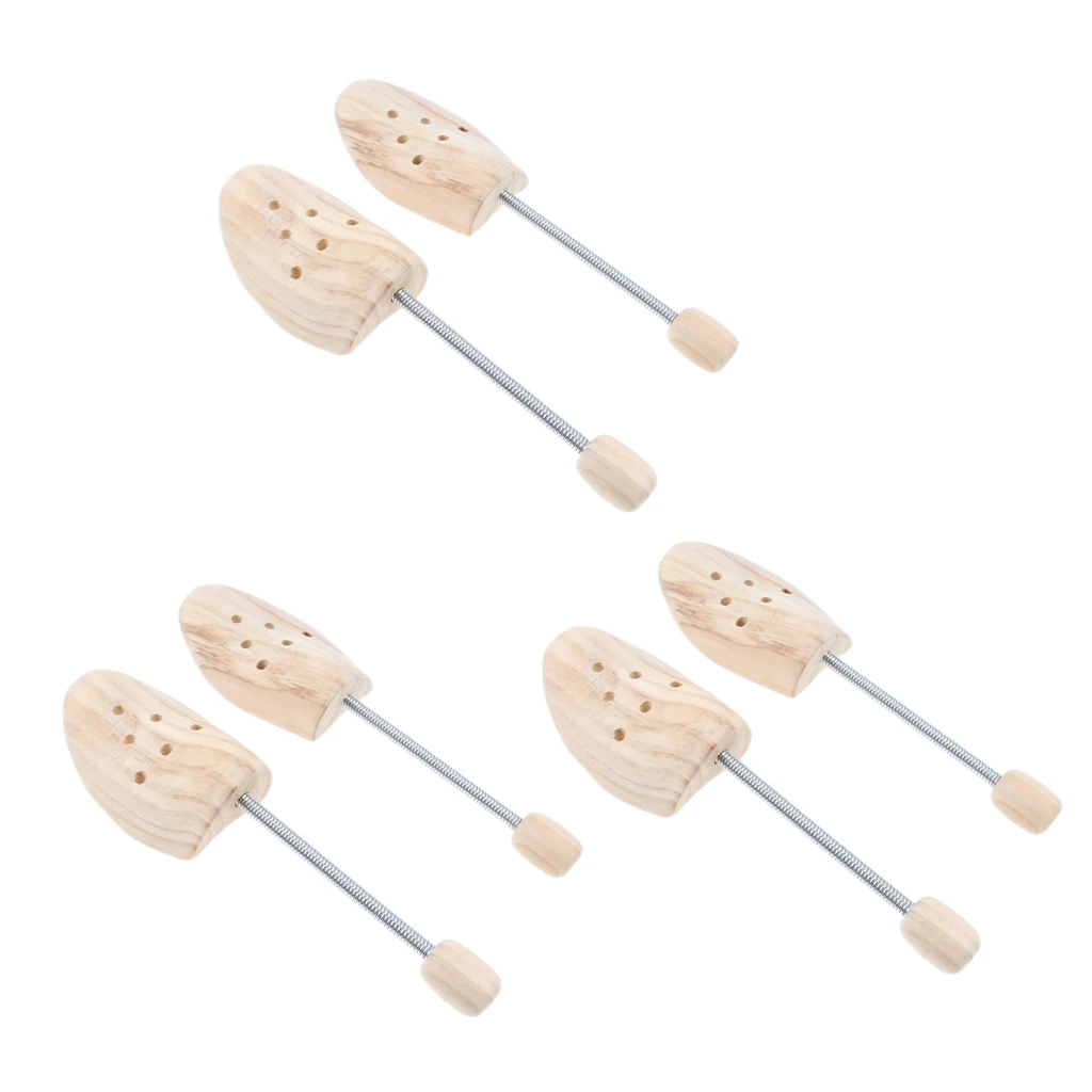 3 Pair Coil Spring Shoe Shapers Stretcher Cedar Wood Shoe Tree Unisex Medium