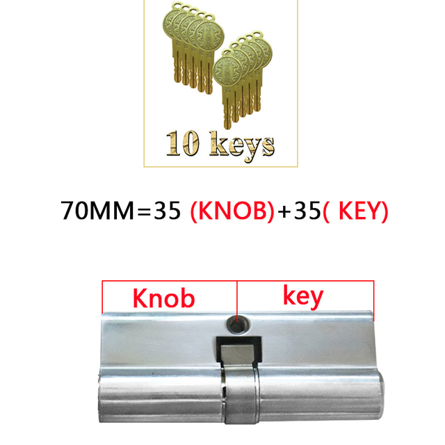 Door Lock C Grade Copper Locking Cylinder Security Lock Core Cylinders Key Door Cylinder Lock with 10 keys door locks