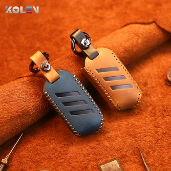

Leather Car Remote Key Case Keychain Cover For KIA Sportage Stinger Ceed Sorento Cerato Forte R Stinge Accessories Car Styleing