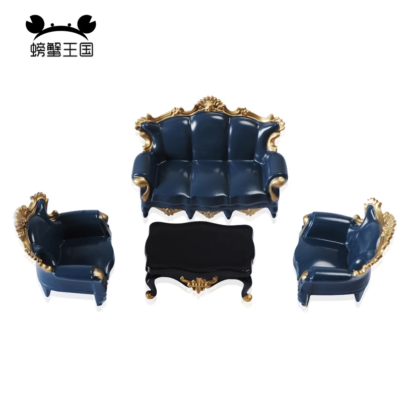 

1/20 European Style Sofa End Table Model Set Dollhouse Living Room Furniture Model Doll Assessories Toy for Children