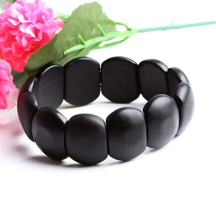 

Real Natural black jade sibin bian stone needle byanshi bianshi SI Bin Hand row brief bracelet Magnetic therapy health care