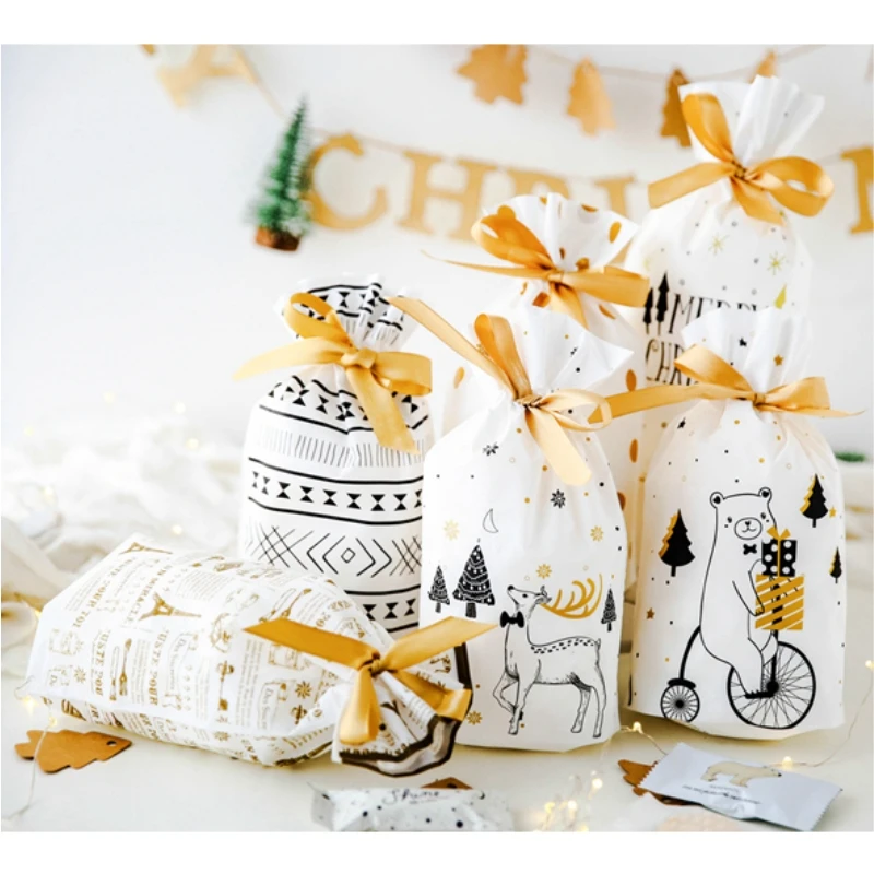 Christmas Gift Bag Drawstring Bag for Christmas Wedding Party Home New Year Presents