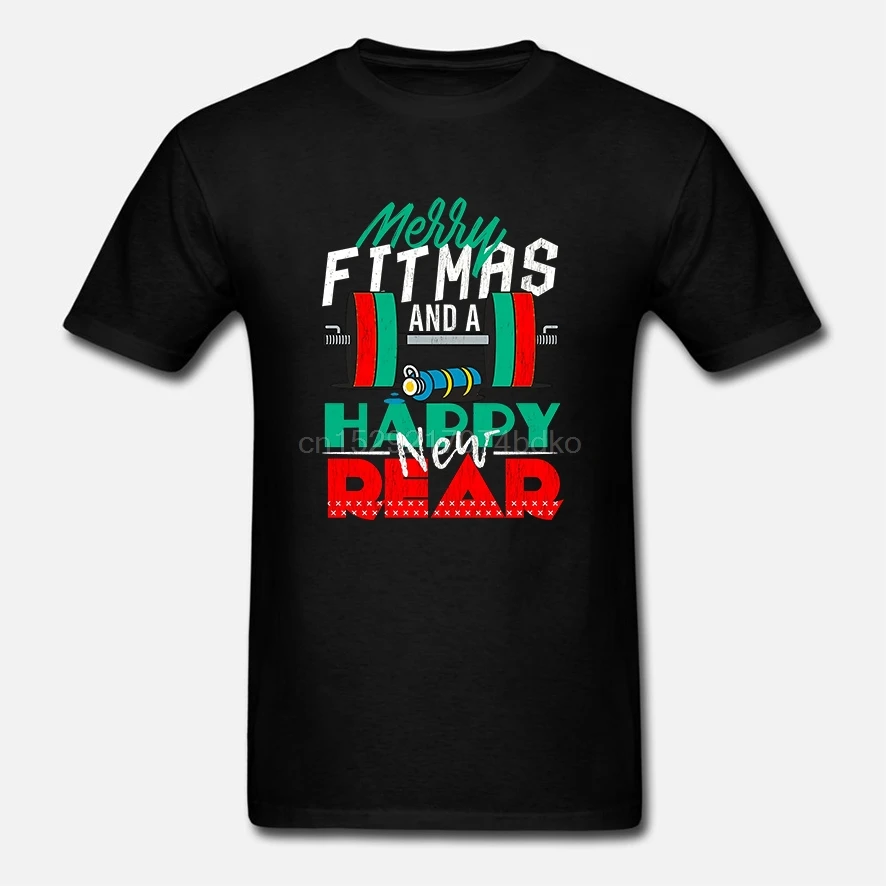 Мужская футболка с надписью Merry Fitmas And A Happy новинка для фитнеса подарок на