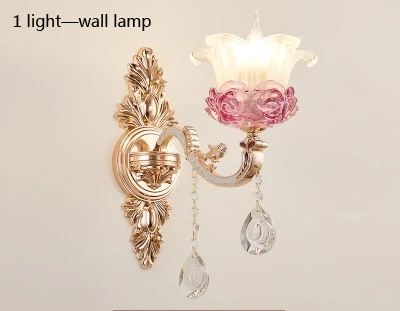 1 light wall lamp Современная светодиодная люстра, скандинавский светильник для гостиной, современные хрустальные золотые люстры, стеклянные кристаллы для люстр E14 - Цвет абажура: 1 light wall lamp