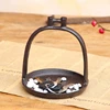 Retro Brown Round Cast Iron Storage Dish For Key With Welded Handle Farm House Accents Handmade Home Garden Table Jewelry Holder 6