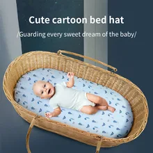 Sábanas de algodón y poliéster para cuna de bebé recién nacido, almohadillas de cuna de dibujos animados, Funda de colchón infantil, juego de cama para bebés