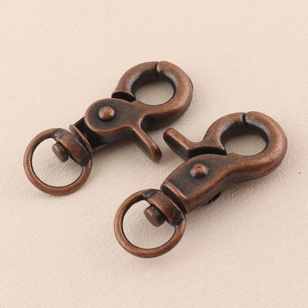 

4 pcs Swivel Trigger Clips Snap Hook Red bronze Spring Keyring Bag Belt Strap Clasp Buckle Snap Clip Trigger Craft DIY