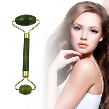

Jade Roller Massager Natural Serpentine Jade Massage Roller Wand Facial Slimming Face Lift Tool Beauty Bar Healing Stone