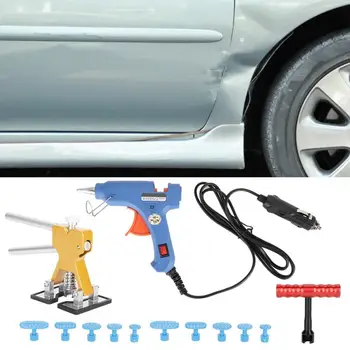 

auto repair tool 27Pcs/Set 12V Glue Gun Car Body Dent Repair Puller Lifter Tools Red T Bar Hammer Removal Kit induction metal