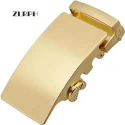 Zlrph cinto de grife fashion fivela de liga de alta qualidade para não cinto masculino luxo fivela automática dourada