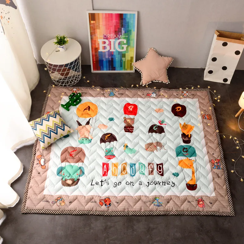 Ins Детская мозаика, хлопковый игровой коврик, детский моющийся коврик, коврики для гостиной, противоскользящие Спальные Одеяло для активных игр, внутренний коврик для лазания - Цвет: 1