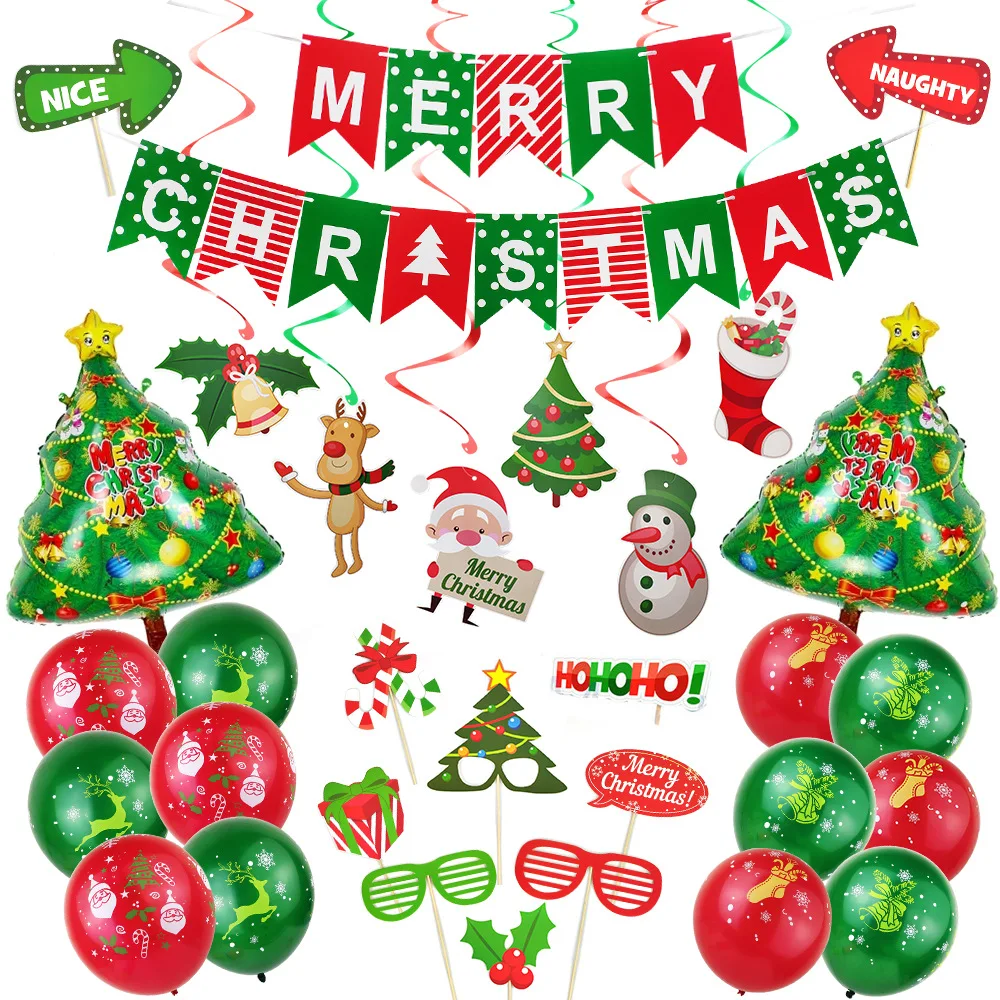 48pcs/lot Mreey Christmas Home Decoraton Santa Clause Helium Party Balloons Xmas Happy New Supplies Photo props | Дом и сад