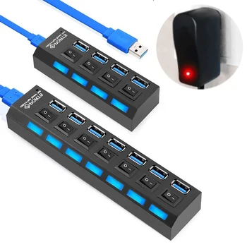 

Multi USB Hub 3.0 USB Splitter USB 3.0 Hub Adapter Portable Type C Hab 4 7 Ports With ON/OFF Switch For PC Computer Accessories
