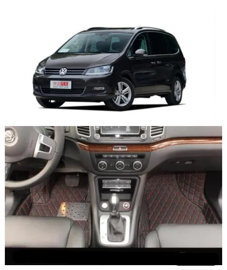 Высококачественные автомобильные кожаные коврики подходит для Volkswagen Sharan 2012 2013 7 мест