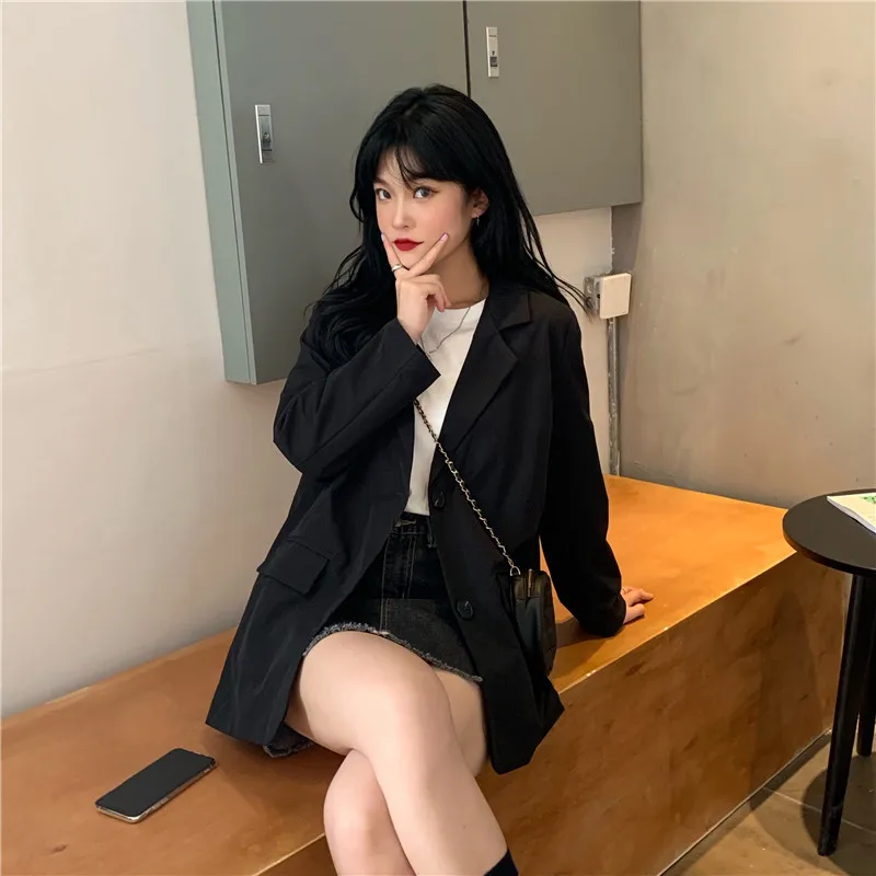 

Autumn And Winter WOMEN'S Dress Net Price 8597 Control 5 Korean-style Small Suit Slim Fit Slimming Casual Coat Loose-Fit Mid-len