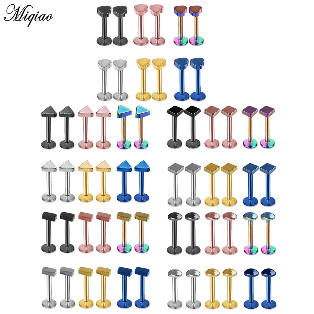 

Miqiao 1 Pcs Rectangular Lip Nails, Stainless Steel Lip Nails, Internal Thread Ear Studs, Piercing Jewelry Explosion Models