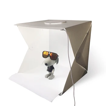 

2 color LED mini studio button folding portable soft light box 40cm small LED mini photography