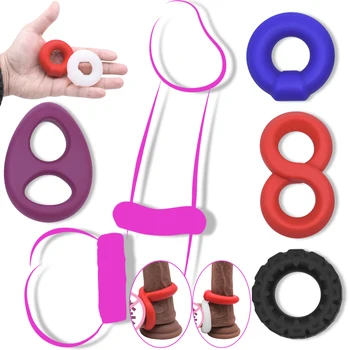 Cock Penis Dick Ring Silicone Soft Adult Porn Erotic Sex Toy For Men Male Couple Delay Extended Ejaculation Cockring 1