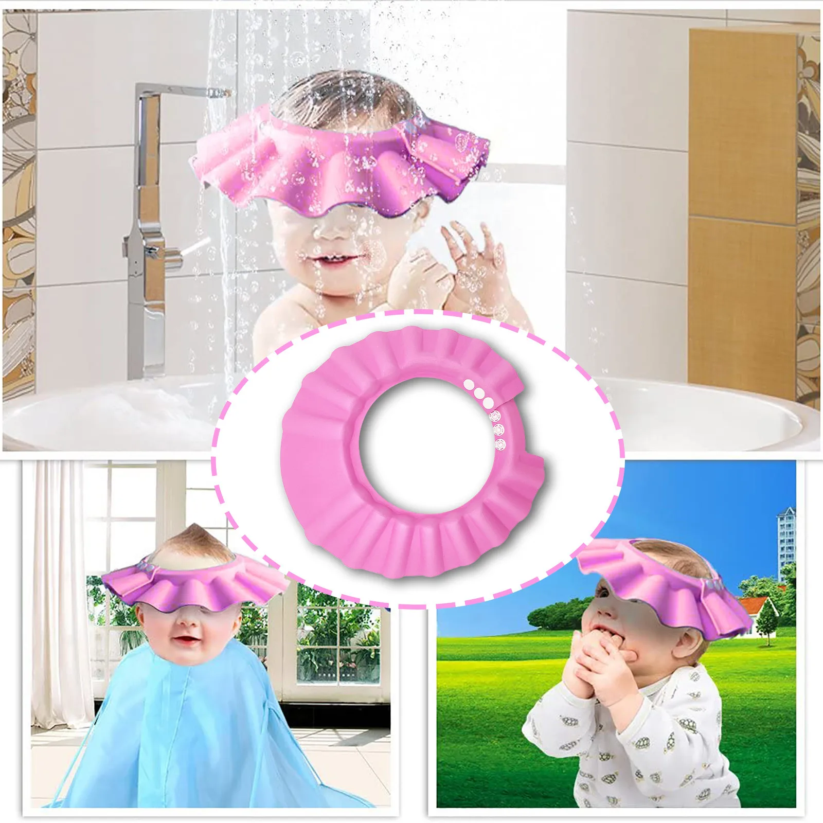 Safe Shampoo Shower Bathing Bath Protect Soft Cap Hat For Baby Wash