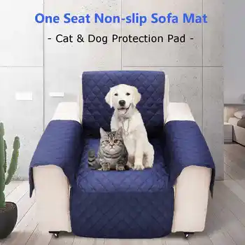 

1 Seater Dark Blue Pet Sofa Mat Couch Pad Protector Cover Removable Waterproof Slipcover Anti Slip Washable with Strap 155x180cm