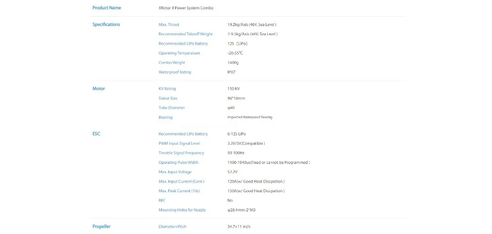 Щеточный электронный регулятор скорости Hobbywing на возраст от 6 до 12 лет s lipo 120A ESC 110kv пропеллер двигателя X9 Мощность Системы для FPV 4/6/8 осей беспилотник сельскохозяйственных дроны