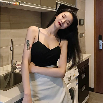 

KANCOOLD Women Lace Sing Vest Fashion Ladies Sexy With Chest Pad Sexy Cotton Short Bottoming Shirt Small Camisole Backless Top