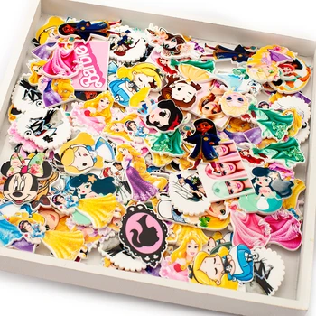 

Random Mixed 10pcs/lot Cartoon Princess Printed Planar Resin for Phone Case Handamde Earring Decor Material