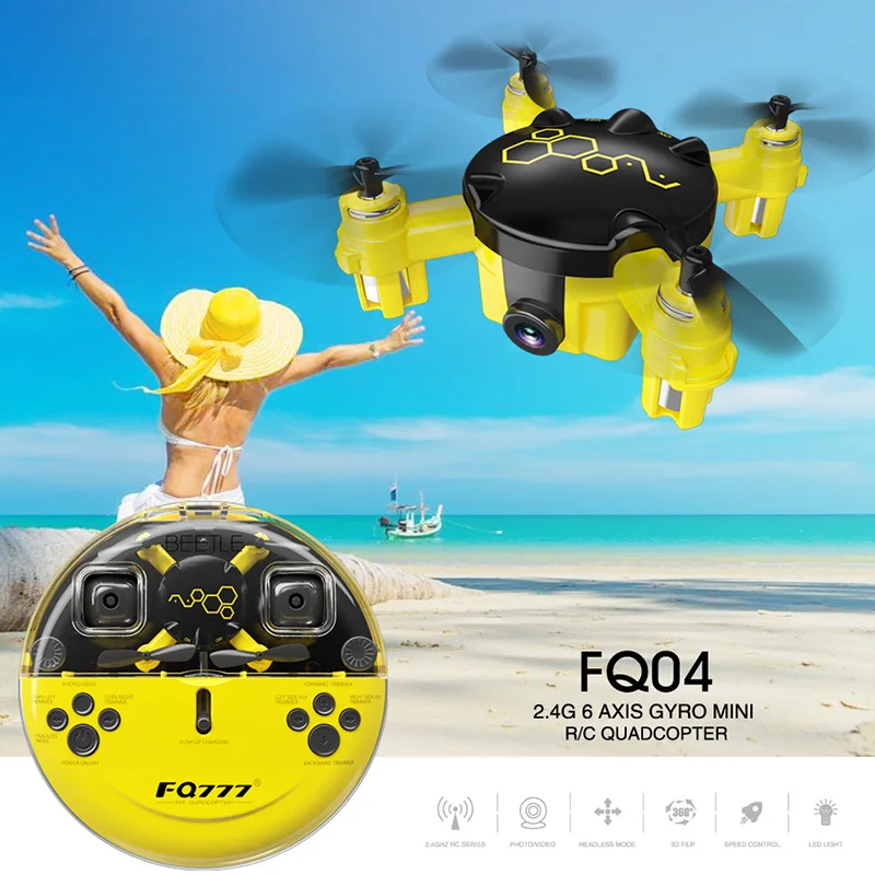 Fq777 Fq04 Rc вертолет 2,4G 4Ch 6-Axis Gyro Mini карманного дрона с дистанционным управлением с 0.3Mp Hd Камера Rtf Квадрокоптер дистанционного Управление игрушка