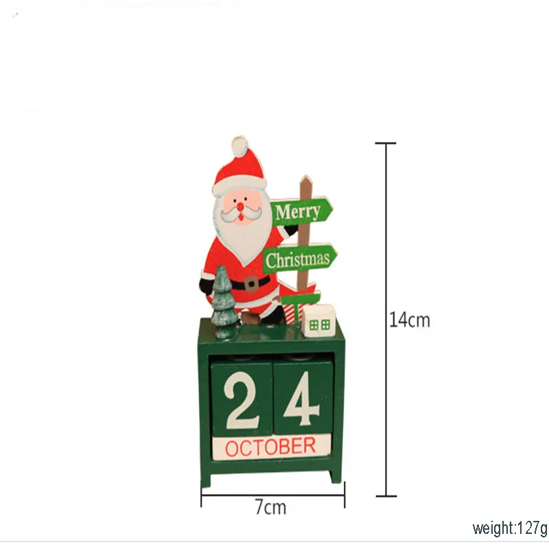 Creative Christmas Calendar Cute Wooden Calendar Craft Christmas Gift Tabletop Decor Props Home Christmas Decorations