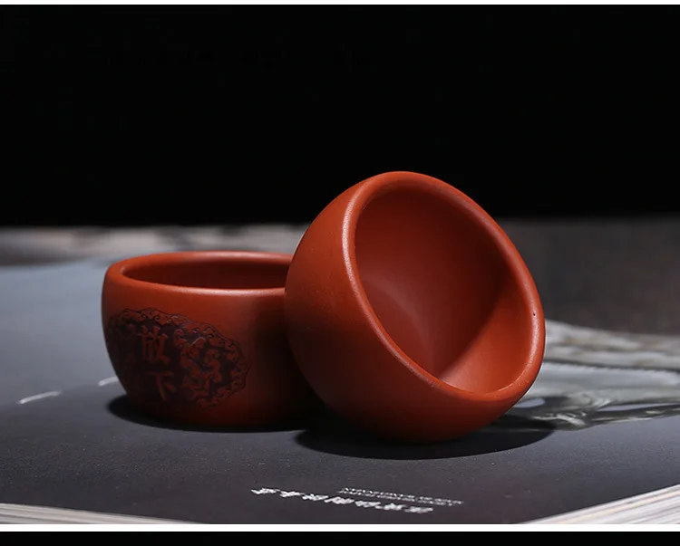 Put It down a Red Clay Small Cup Wholesale Large Number Master Cup Manufacturers Direct Selling Yixing Clay Tea Bowl Consignment