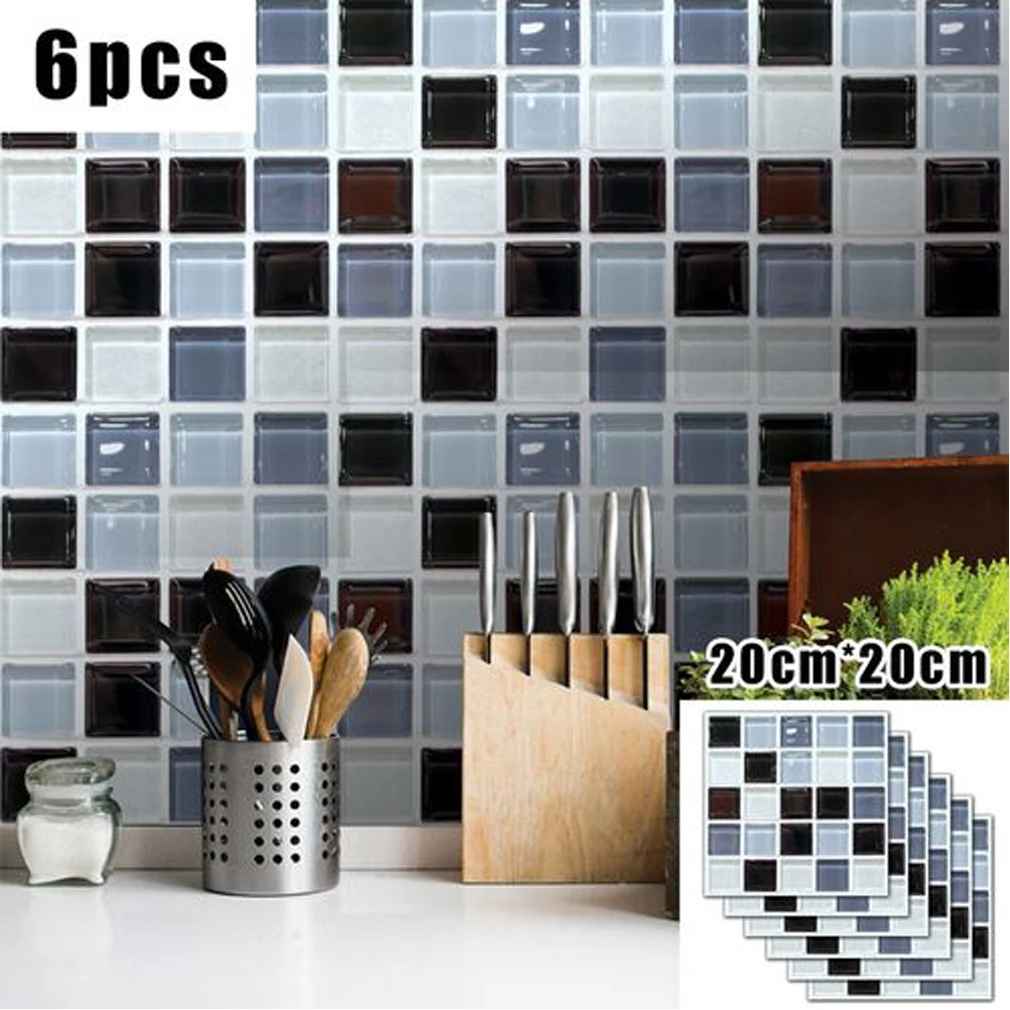 

NEW 6pcs Antifouling Home Decoration DIY Wall Sticker - Mildew Kitchen Tiles