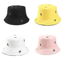 Мода унисекс вышитые кактус складная шляпа ведро открытый солнцезащитный крем хлопок F