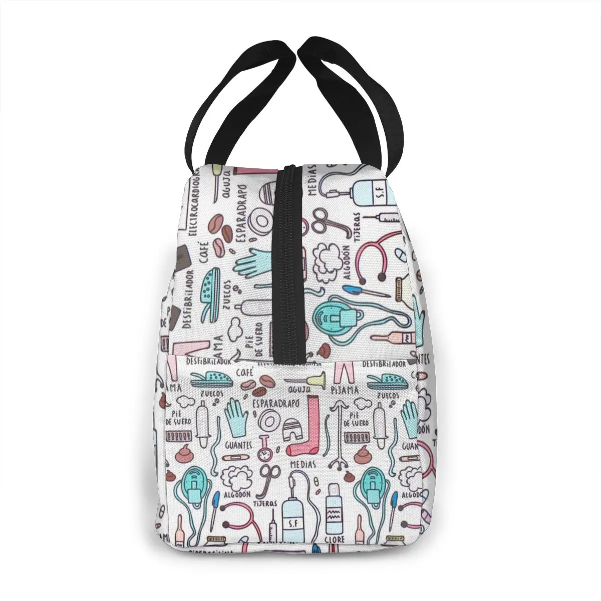 Travel Nurse Bag Insulated Lunch Bags Women Cartoon Nurse Print Food Case Cooler Warm Bento Box for Kids Lunch Box for School