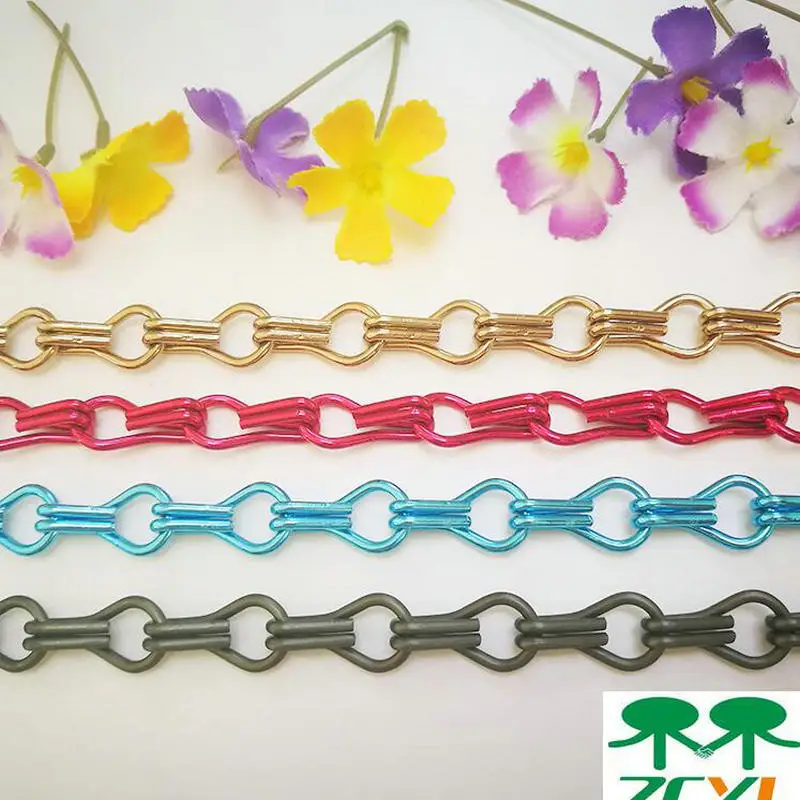 Decorative 2.0X12X24MM Aluminium Double Jack Chain Of Different Color Double Jack Chain For Door Curtain Chain (2)