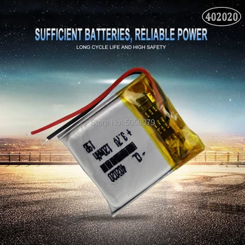 

1pcs 3.7V 120mAh 402020 Lithium Polymer Li-Po li ion Rechargeable Battery cells For Mp3 MP4 MP5 GPS PSP mobile bluetooth
