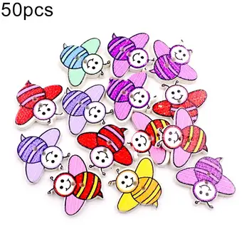 

50Pcs Button Puzzle Stickers Handmade School Art Class DIY Toys For Children kids Early Educational Crafts Sewing Accessories